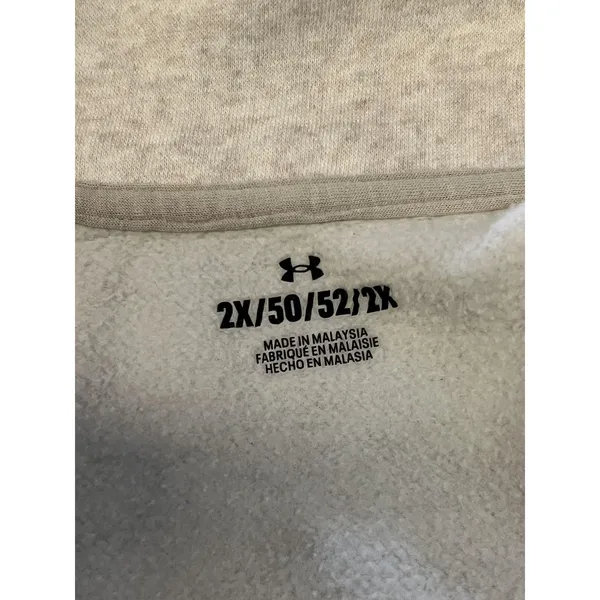 Under Armour Sweatshirt Womens 2X Gray 1/4 Zip Fleece Pullover Mock Neck - Image 8