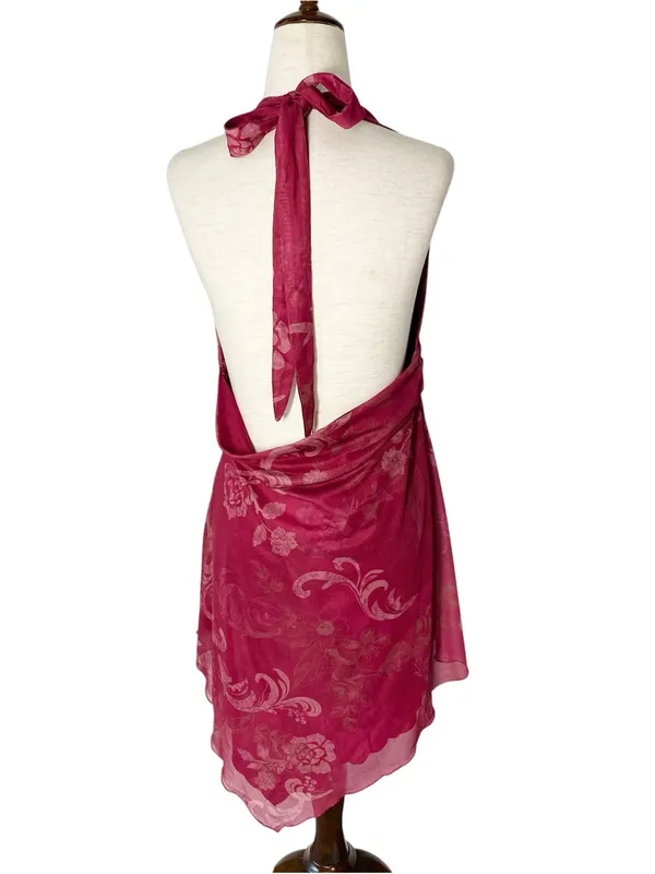 CUPSHE Floral Asymmetrical Halter Dress - Image 5