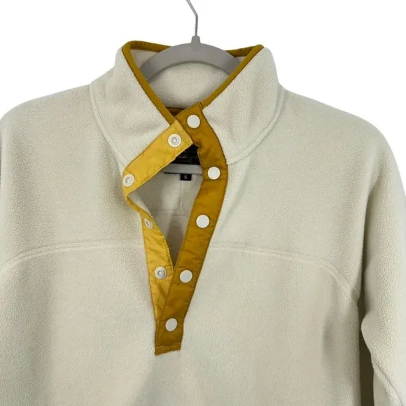 Burton Anouk Fleece Pullover Cream Mustard Yellow Snap Neck Jacket Gorpcore‎ Ski - Image 11