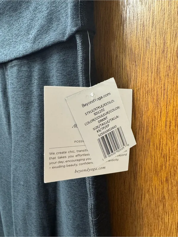 Beyond Yoga Spacedye Foldover Space Dye Wide Leg Pants Darkest Night XS NEW NWT - Image 4