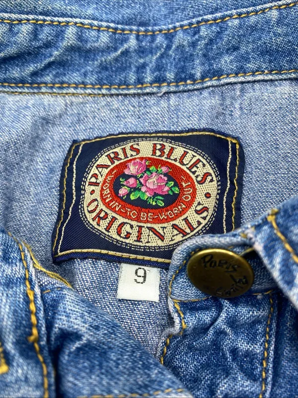 Vintage Y2K Jean Denim Cropped Button Vest Top By Paris Blues Originals XS Extra - Image 2