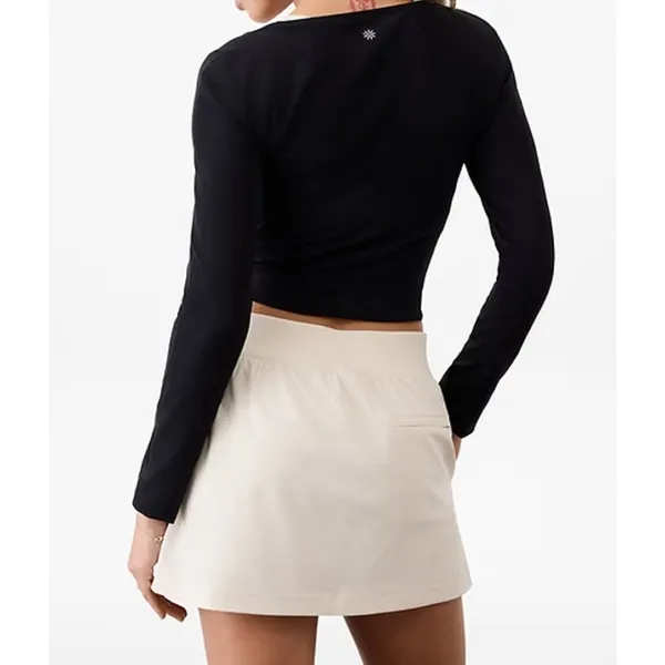 Athleta Brooklyn Pull On Golf Tennis 13.5" Mini Skort Bone Khaki Cream 8 - Image 2