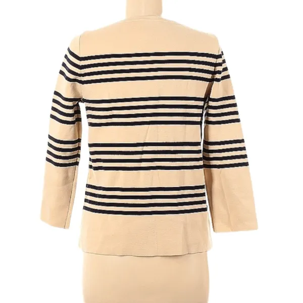 J. Crew Ivory and Dark Navy Pullover Sweater Size Medium - Image 2