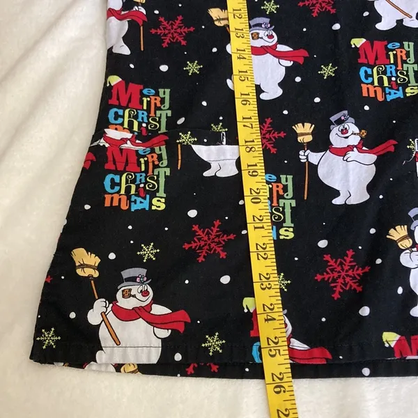 Frosty The Snowman Women’s Scrub Top Size XS - Image 5