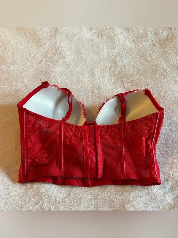 Victoria’s Secret Very Sexy Push-up corset bra 34DD rhinestone floral lace - Image 5