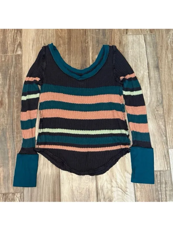Free People Thermal Striped Long Sleeve - Image 2