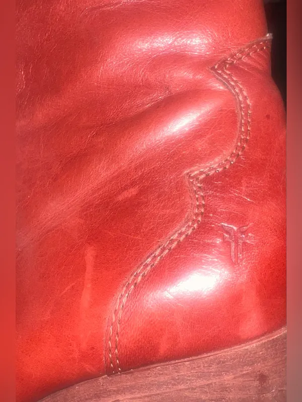 Frye Flynn Inside Zip Short Boots Red Clay Leather Western Festival Boho Size 7 - Image 5