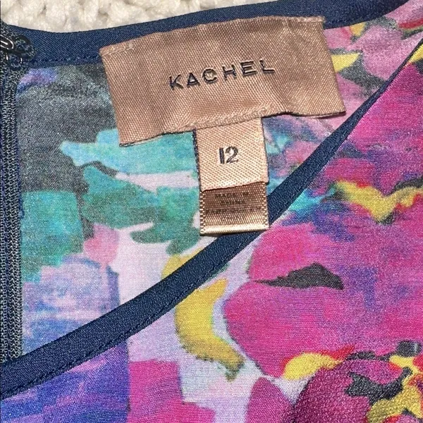 Anthropologie Kachel silk floral sleeveless dress size 12 - Image 5
