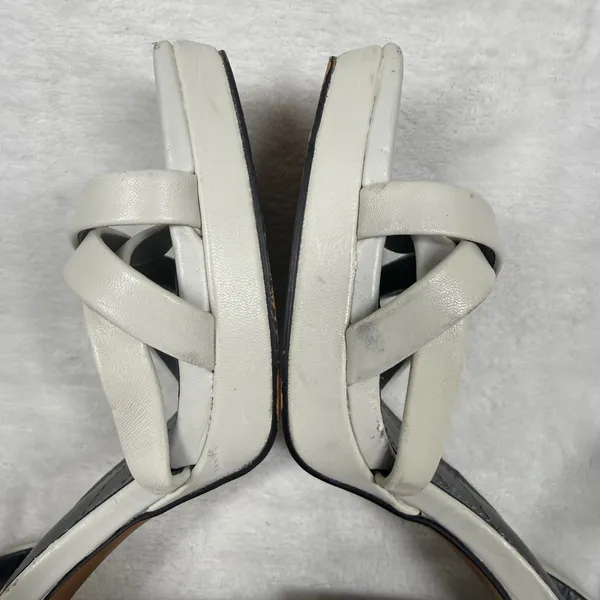 Franco Sarto‎ Damalis Cream Leather Strappy Block Heel Sandals 8M Square Toe - Image 14