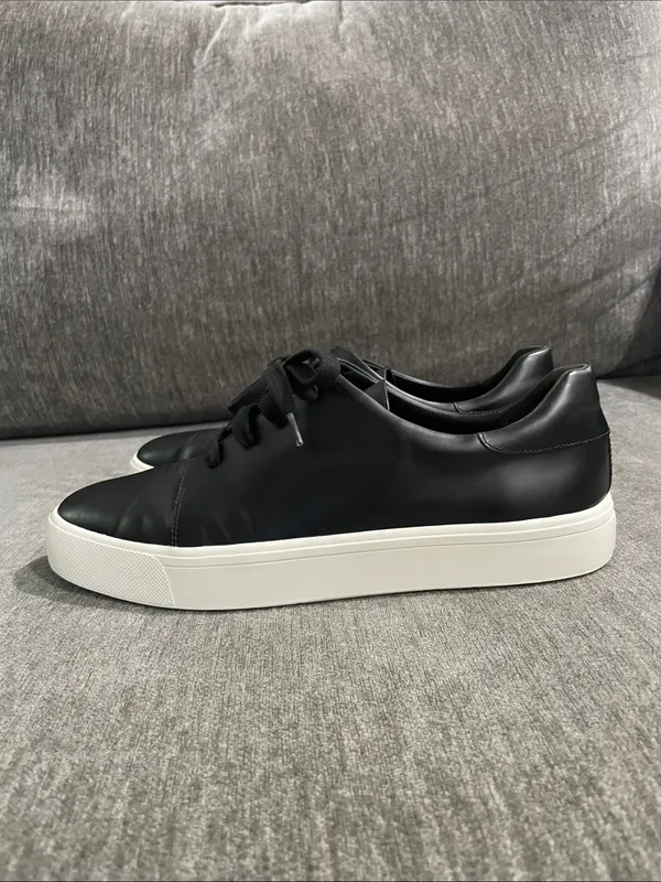 Vince Black Leather Sneakers Size 9 - Image 6