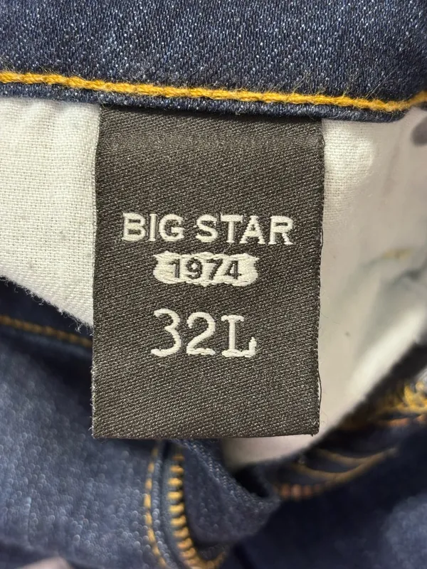 Big Star 1974 Remy Boot Cut Jeans Low Rise Fit Women's 32L Blue Dark Wash rodeo - Image 6