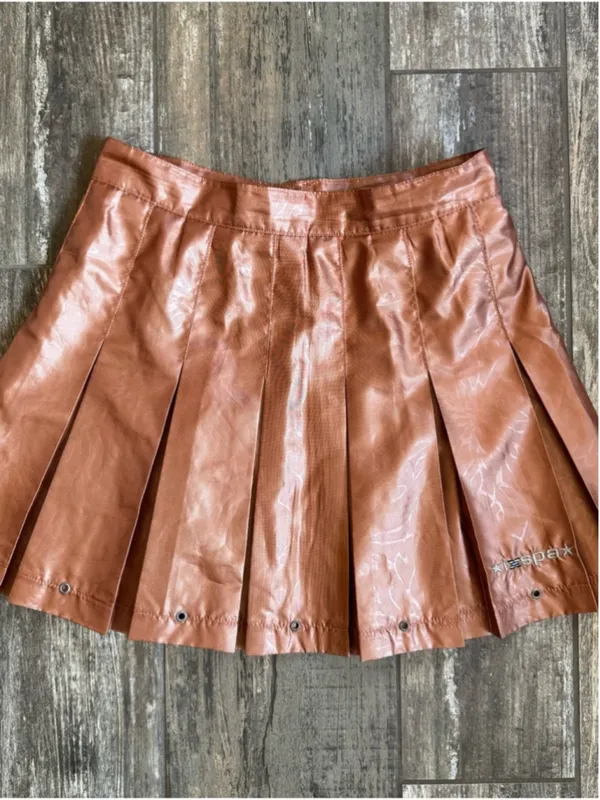 Jamie Sadock IXSPA Bronze Copper Pleated Mini Skirt size 6 - Image 7