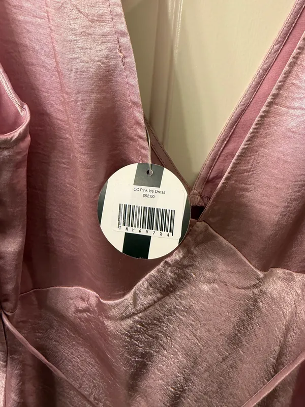 Satin Pink Mini Dress Size M - Image 3