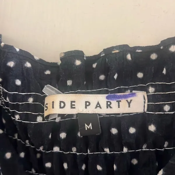 ✨SIDE PARTY Maud Smocked Black Sz Medium Dress✨ - Image 4