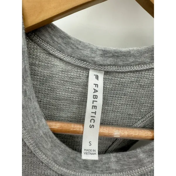 Fabletics Top‎ Women SMALL Light Grey Heather Tinsley Waffle Sleeveless Tank - Image 6