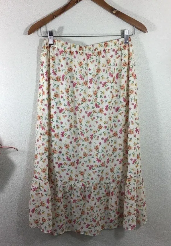 LF NWT | Lost + Wander floral ruffle midi skirt - Image 4