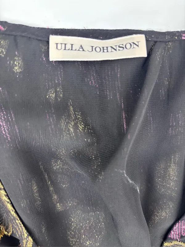 Ulla Johnson Nerissa Dress Black Floral High-Low Ruffle Midi Dress - Image 2