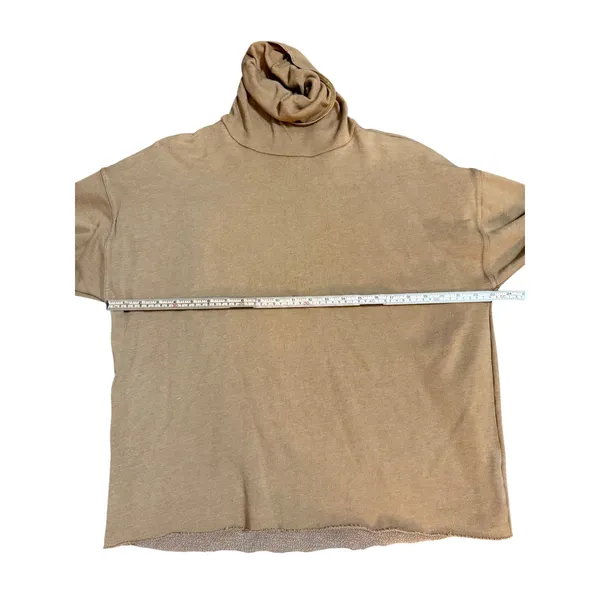 Aerie Oversized Turtleneck Sweater Camel Brown‎ Ribbed Long Sleeve Sz M - Image 5