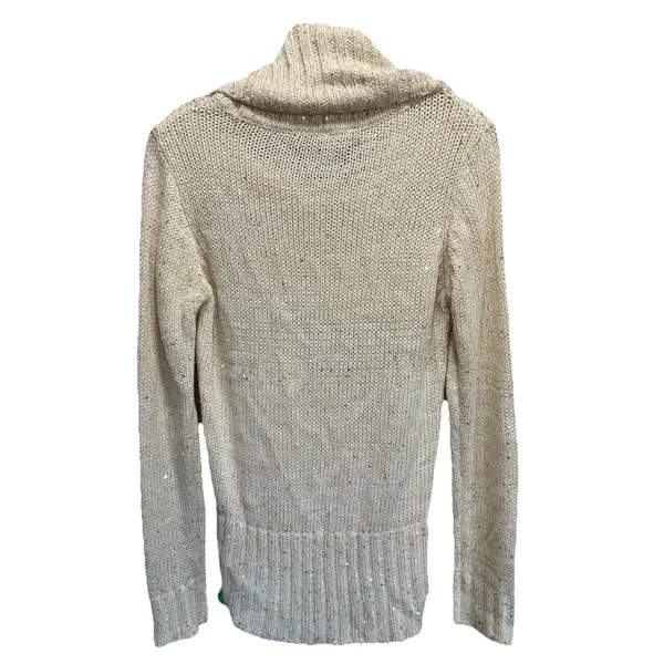 L.e.i Juniors‎ Knit Cream Sequins Sweater Long Sleeve Size XL Turtleneck Soft - Image 4