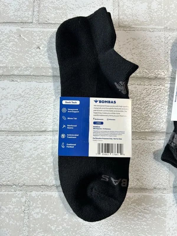 Bombas No-Show Socks - Black (3-Pack) - Image 3