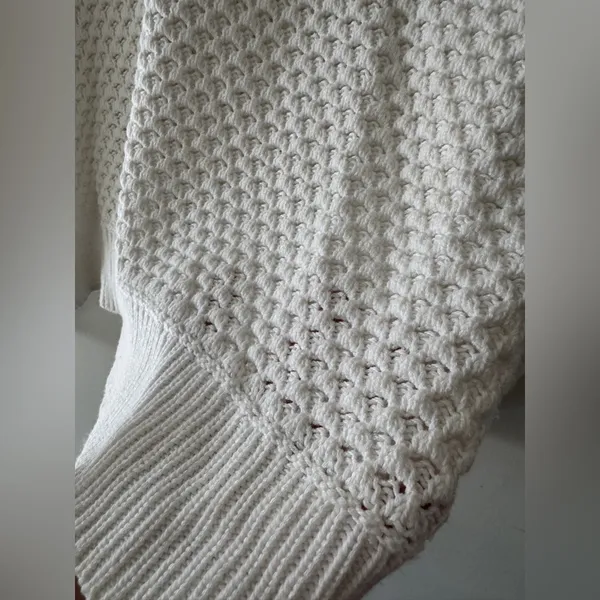 A New Day White V‎ Neck Open Knit Sweater - Image 3
