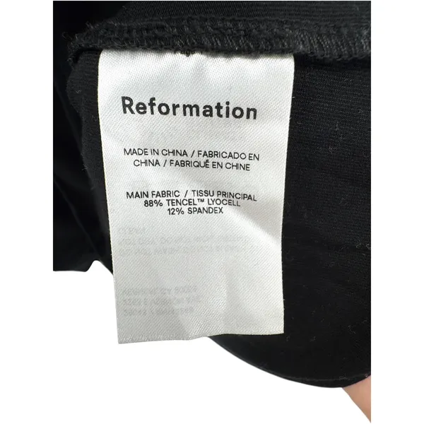 Reformation Vianna Black Long Sleeve Plunge Cutout Bodycon‎ Mini Dress XS - Image 3