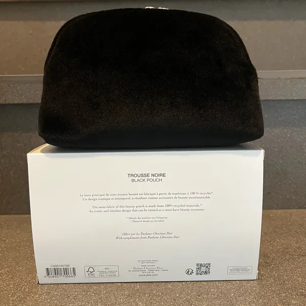 Christian Dior ⚡️ 2024 Black Velvety ‘DIOR’ Monogram Pouch Clutch Bag, NIB - Image 3
