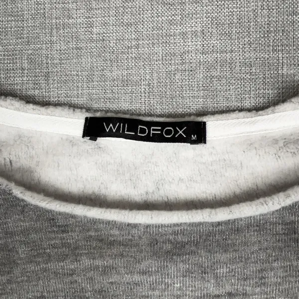 Wildfox T-Shirt Womens M Gray Crew Neck Long Sleeve Fleece I'm Terrific Hearts - Image 3