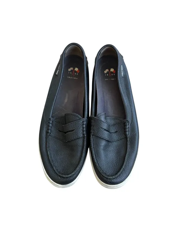 COLE HAAN Women’s Black Leather Slip On Boat Shoes Flats Size 9 - Image 3