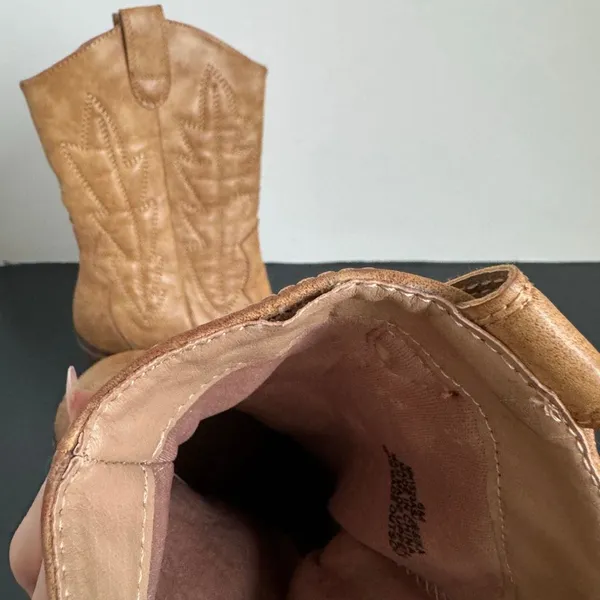 Altar'd State Jesika Brown Vegan Leather Short Cowboy Boots Size 6 Western - Image 8