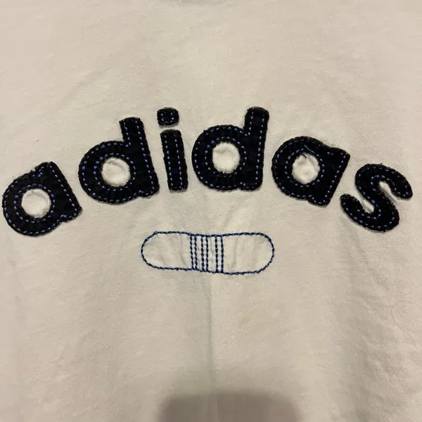 Adidas white short sleeve shirt in size large - Image 2