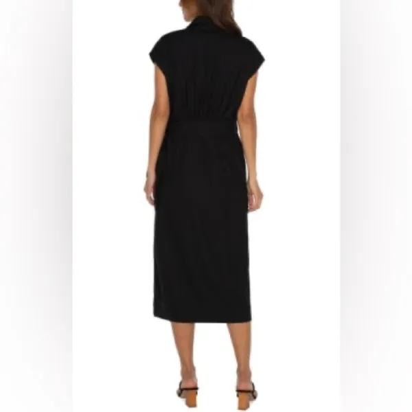 NWT Liverpool Los Angeles X Nordstrom Collared Wrap Dress in Black - Image 6