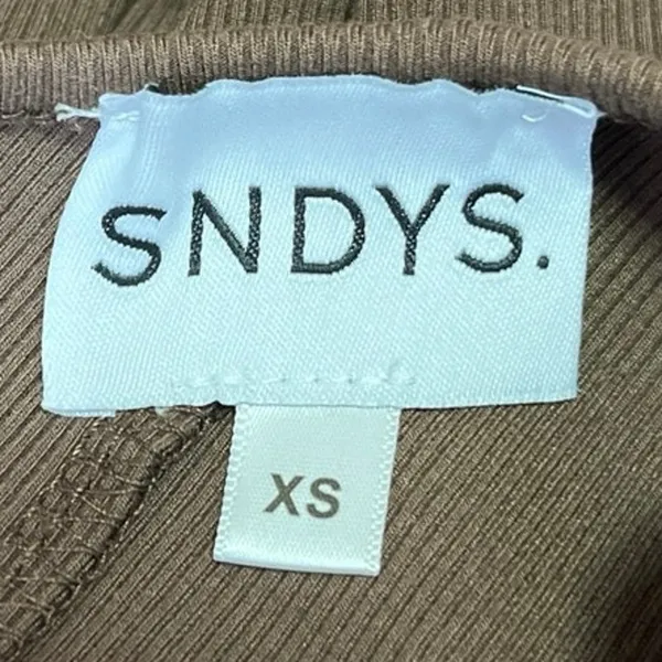SNDYS Layana Brown One Shoulder Ribbed Cutout Sleeveless Romper Shorts Size XS - Image 5