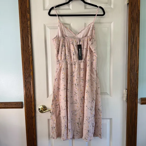 Allegra‎ K Floral Sundress Summer Casual Spaghetti Strap Dress Pink Size L - Image 2