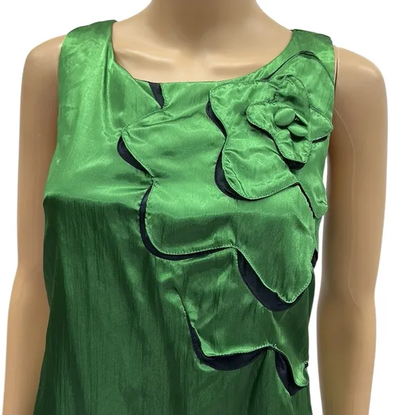 Sugarlips Emerald Green Black Sleeveless Bubble Hem Zip Back Lined Dress Size S - Image 2