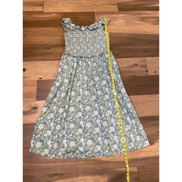 Society Social by Crown & Ivy Fit and Flare Midi Dress Blue Floral Cotton Size L - Image 5
