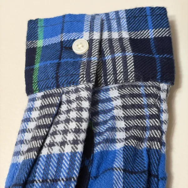 Aerie Blue Plaid Flannel Button Down Shirt Long Sleeve Small Boxy Fit - Image 6