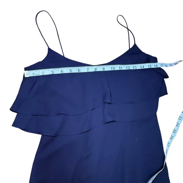 Love, LIkely Navy Blue‎ Sleeveless Layered Ruffle Evening Gown Size 4 - Image 14
