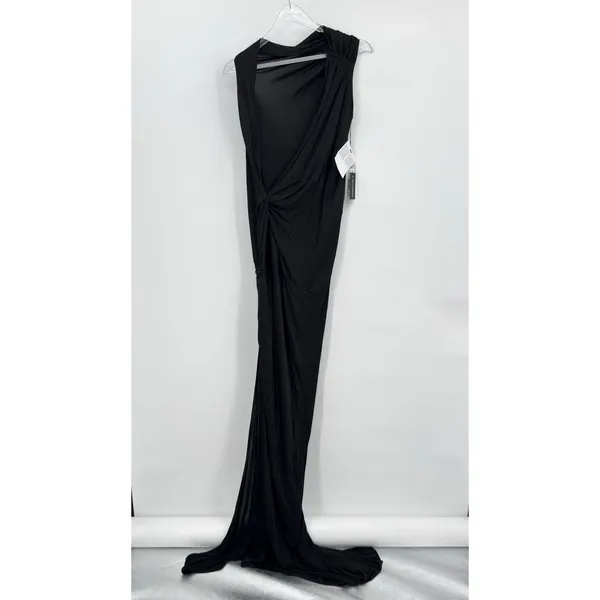 Rick Owens Lilies Shailee Draped Dress Gown Black Avant Garde Draped Size US 2 - Image 9