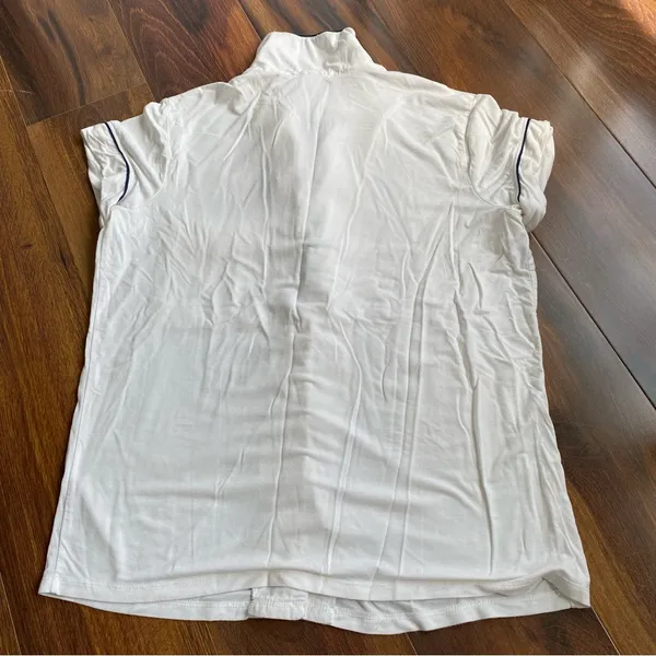 Eberjey Gisele Modal Men’s Style Button Down Pajama Top White Black Piping M - Image 4
