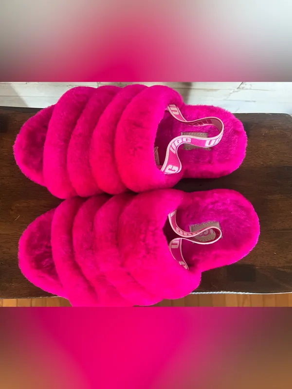 Ugg Fluff Yeah Slide in Bright Pink Women’s Size 5 - Image 6