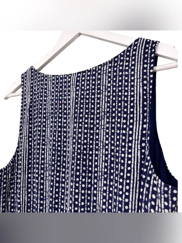 Madewell Blue White Batik Print Silk Paperbag Ruffle Waist Dress Size 8 Womens - Image 10