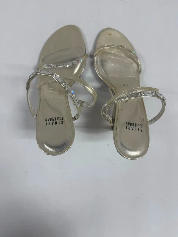 Stuart Weitzman Metallic Gold Leather‎ Strappy Sandals - Size 8. - Image 8