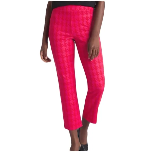 Hot Pink Houndstooth Cropped Pants - Image 3