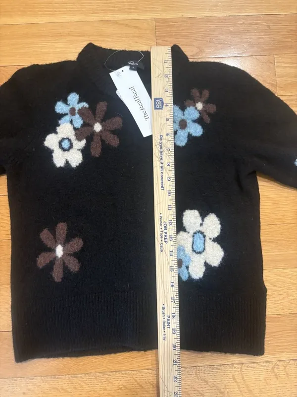 Rails Size Small (S) Floral Embroidered Mock Neck Pullover Sweater - Image 4