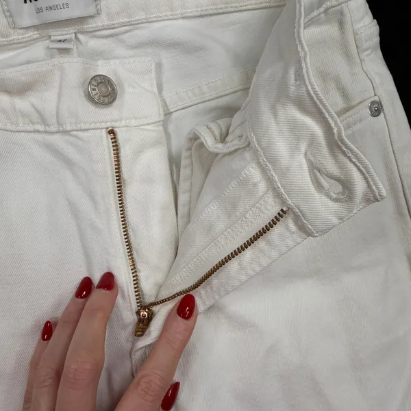 Agolde 27 Toni Slim Straight Jeans White Stretch Denim A133-1085 Minimalist - Image 6