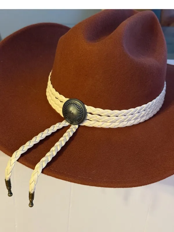 NWOT Anthropologie San Diego Hat Company Rust Brown Felt Western Cowboy Hat - Image 2