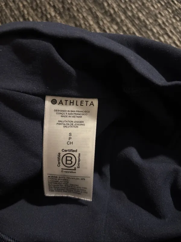 Athleta Salutation Jogger High Rise Lightweight Soft Navy Blue Size Small - Image 5