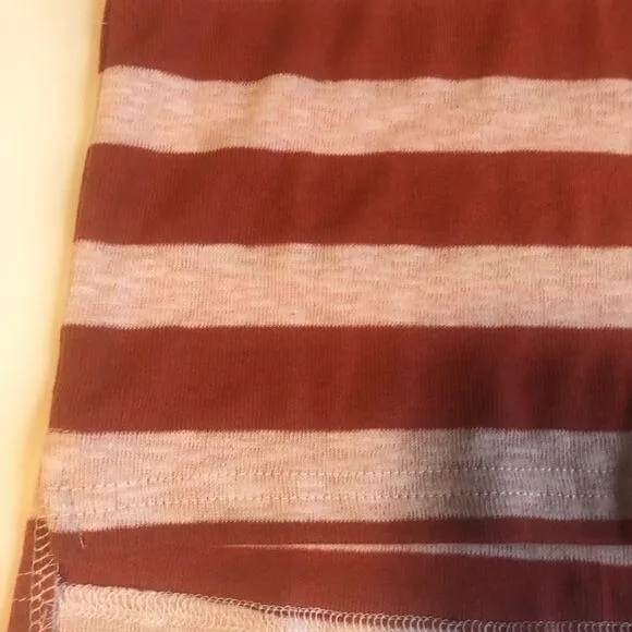 O'Neill Polo Shirt Striped Terracotta Cropped Short Sleeve S Boho‎ Skater Surf - Image 4
