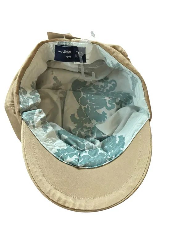 Gap Khaki Cotton Newsboy Cap~Relaxed Paneled Crown~Curved Brim Sz M/L Lined - Image 6